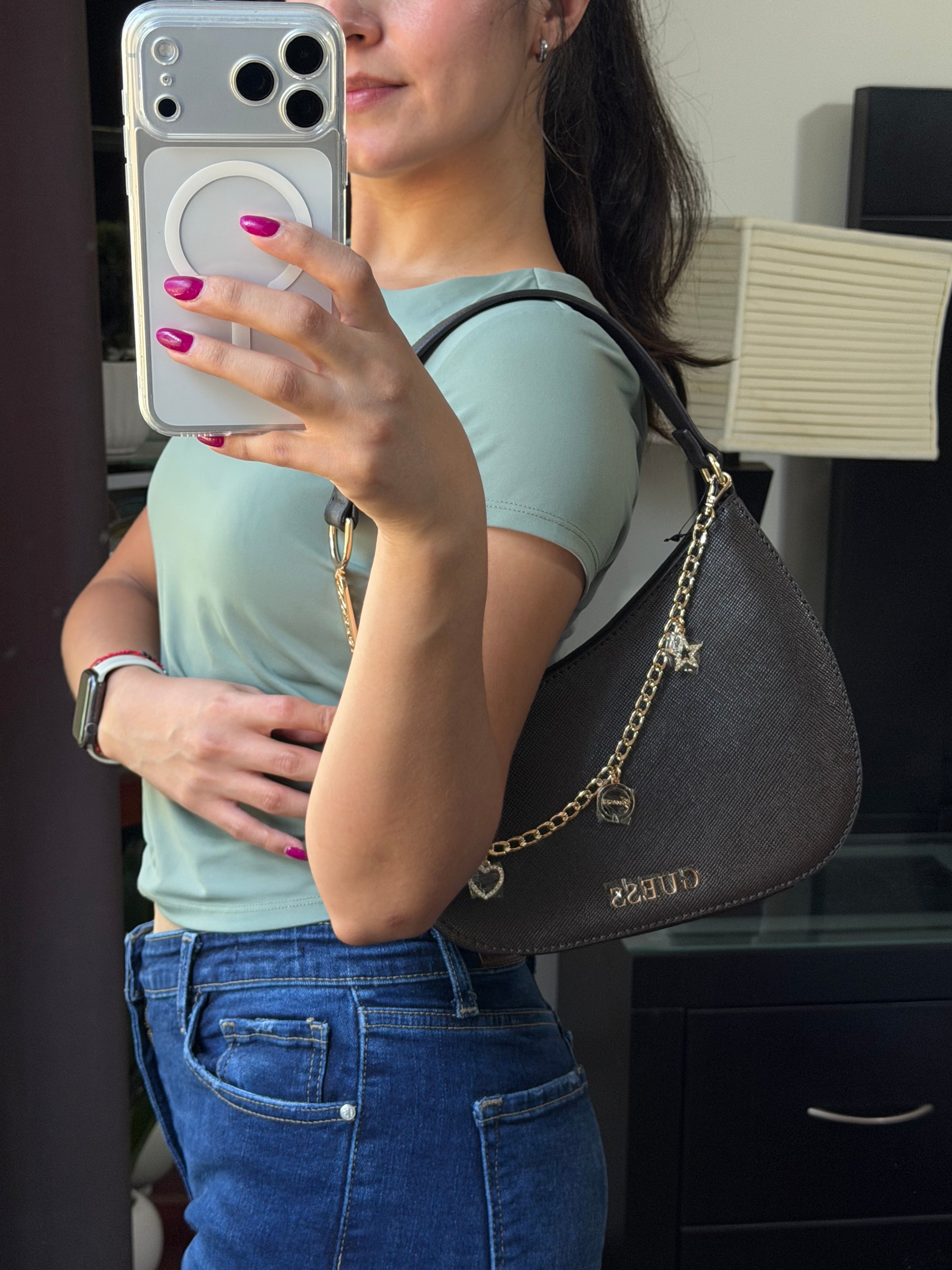 Shoulder bag Guess Café con Charms