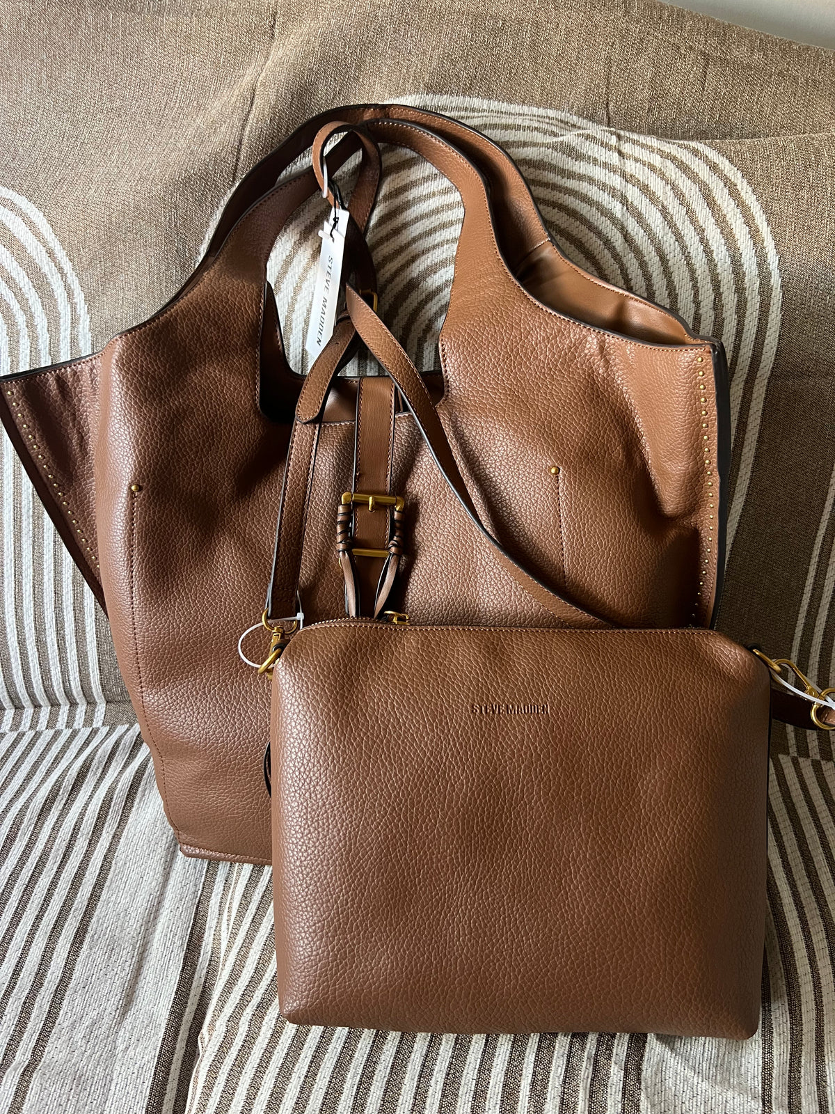 Tote bag Steve Madden + Crossbody bag tono café